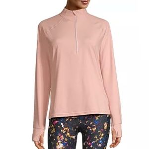 Xersion Women's Light Pink Long Sleeve Quarter-Zip Pullover Size XXL
